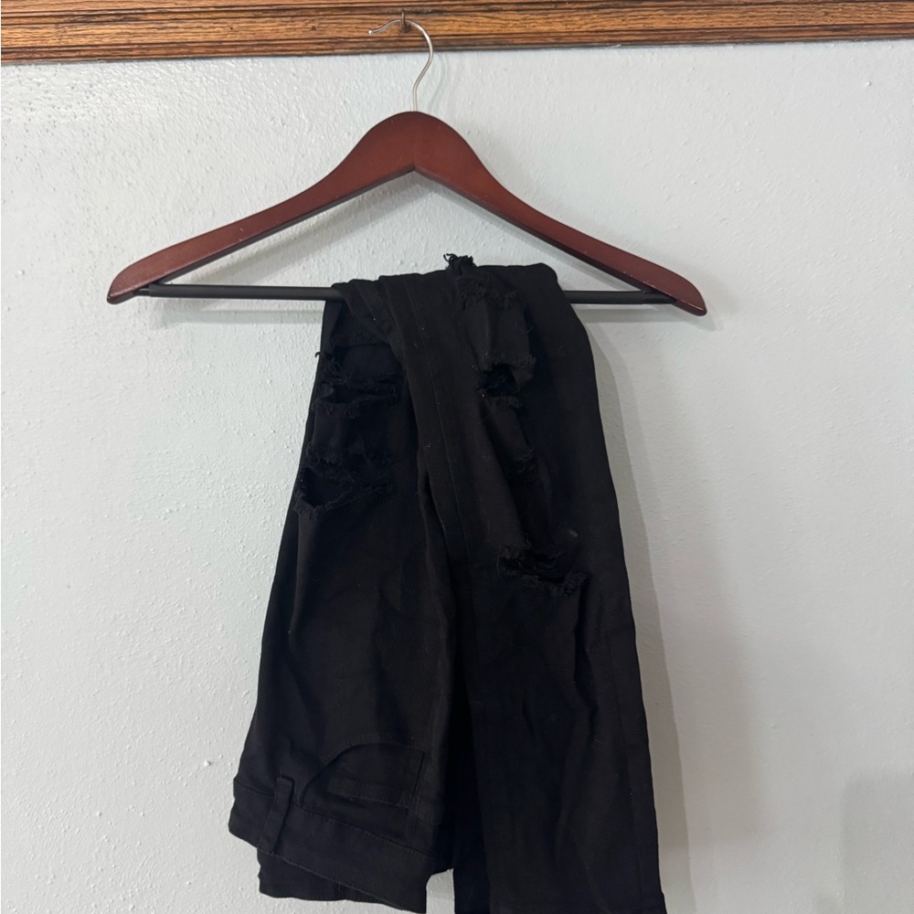 SHEIN Black Distressed Pants